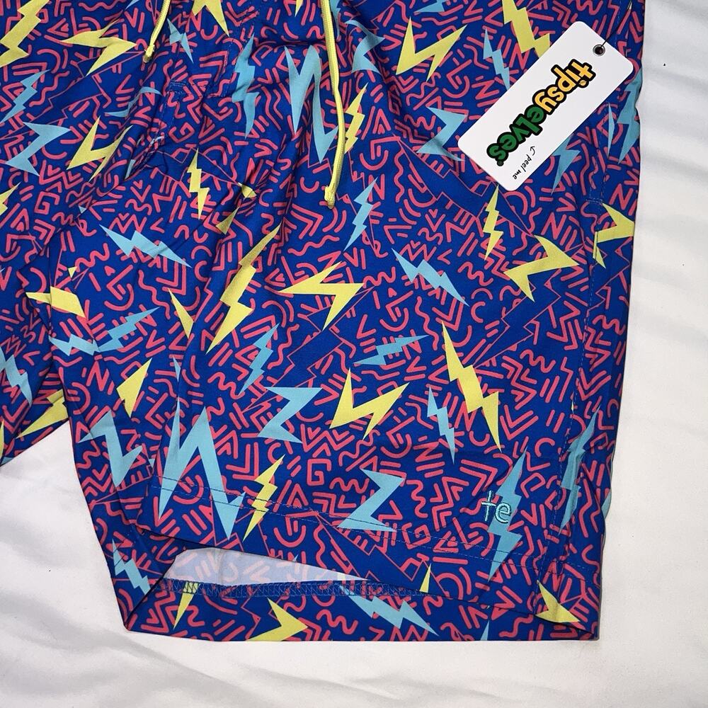 Tipsy Elves Board Shorts Size 34 Grease Lightning Retro 80s Theme Swim NEW NWT - Picture 5 of 13